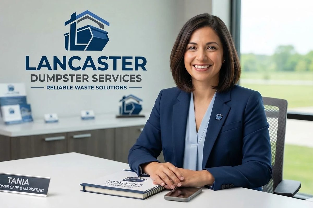 Tania at the Lancaster Dumpster Services front desk