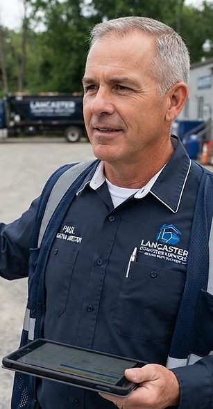 Paul, Lancaster Dumpster Services operations director, with the containers